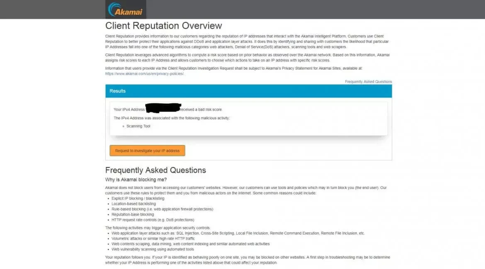 Client Reputation Overview