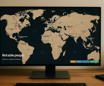 Notable People : la carte qui révèle la géographie mondiale des personnalités marquantes